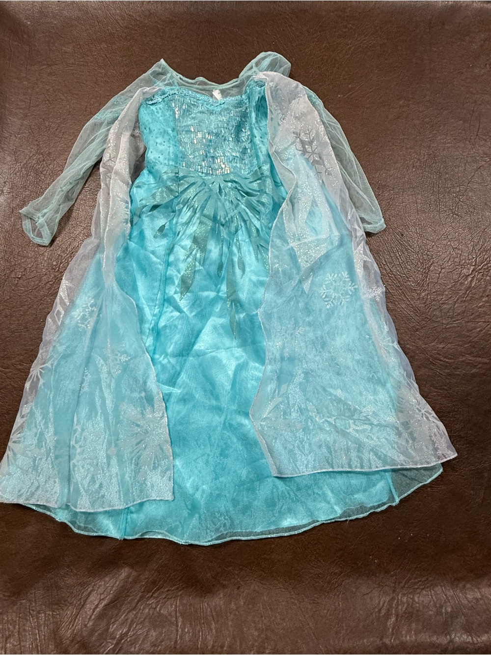 Disney Aqua Blue Princess Dress Costume with Sheer Cape